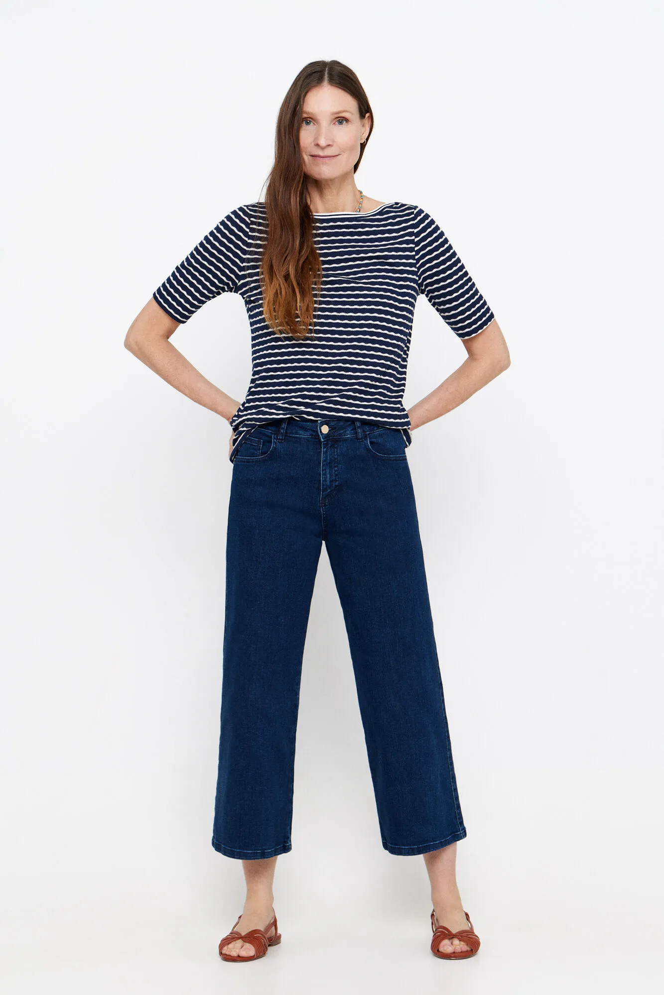 Cropped palazzo jeans
