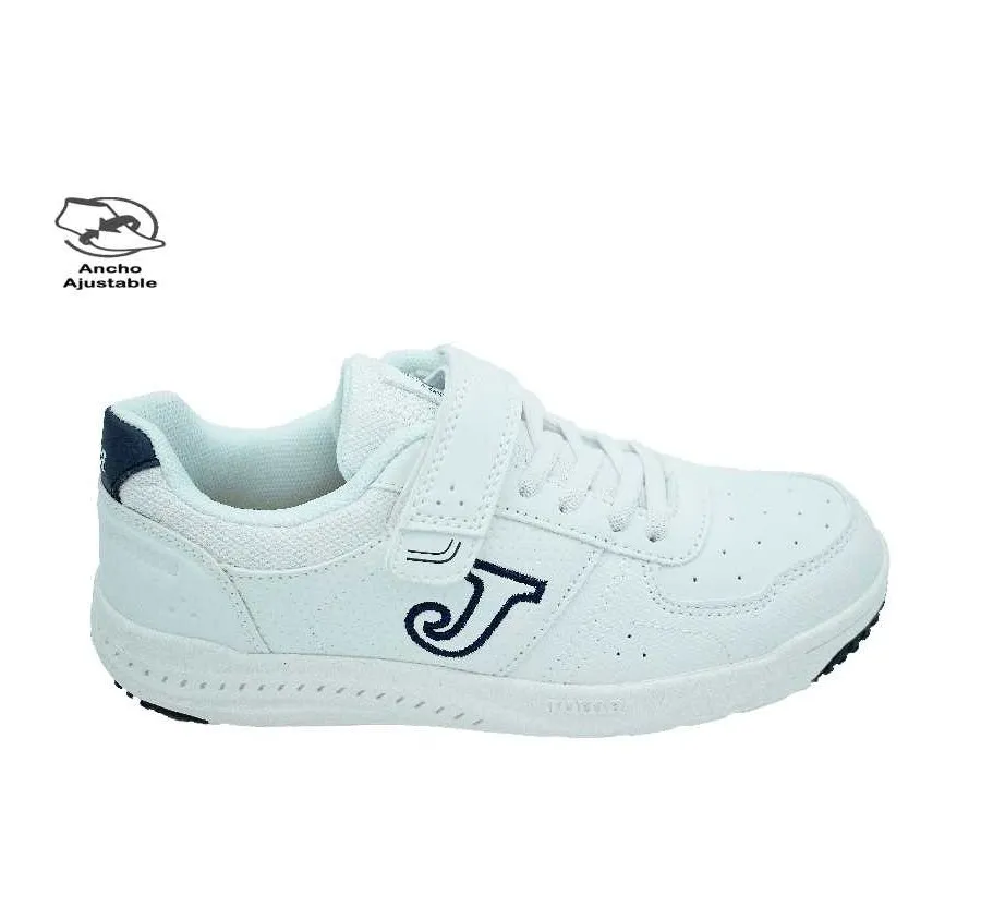 DEPORTIVO JOMA WHARW2203V PARA NIÑOS BLANCO/MARINO CON VELCRO CORDONES ELASTICOS Y PLANTILLA DE PIEL 27423