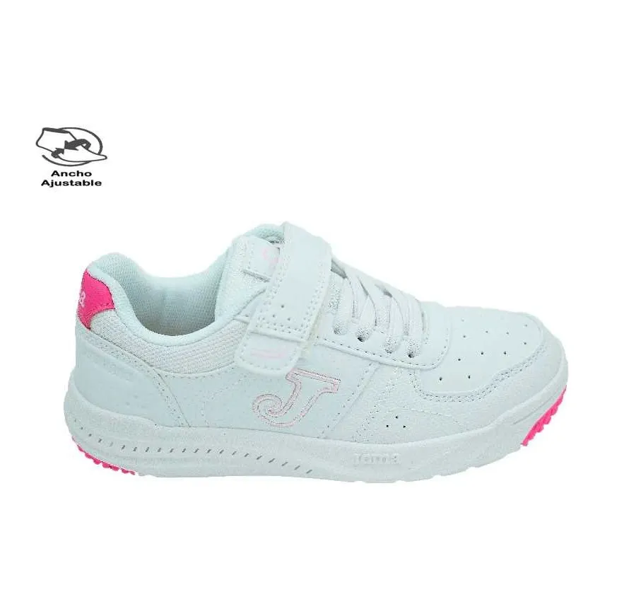 DEPORTIVO JOMA WHARW2210V PARA NIÑOS BLANCO/FUCSIA CON VELCRO CORDONES ELÁSTICOS Y PLANTILLA DE PIEL 27422