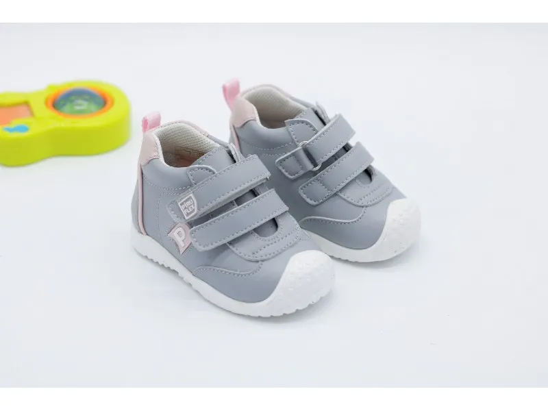 DEPORTIVO PRIMEROS PASOS DE PIEL PF3001 PIRUFIN EN COLOR GRISROSA