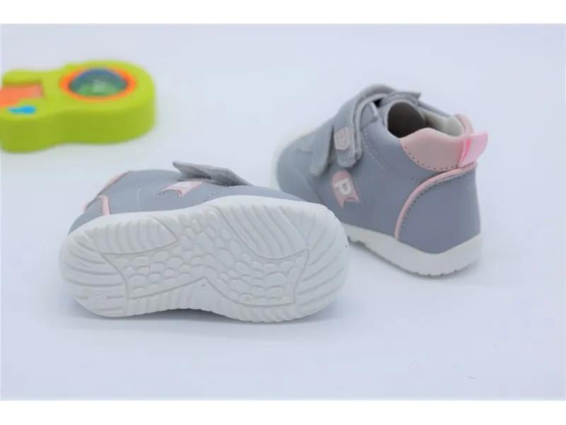 DEPORTIVO PRIMEROS PASOS DE PIEL PF3001 PIRUFIN EN COLOR GRISROSA