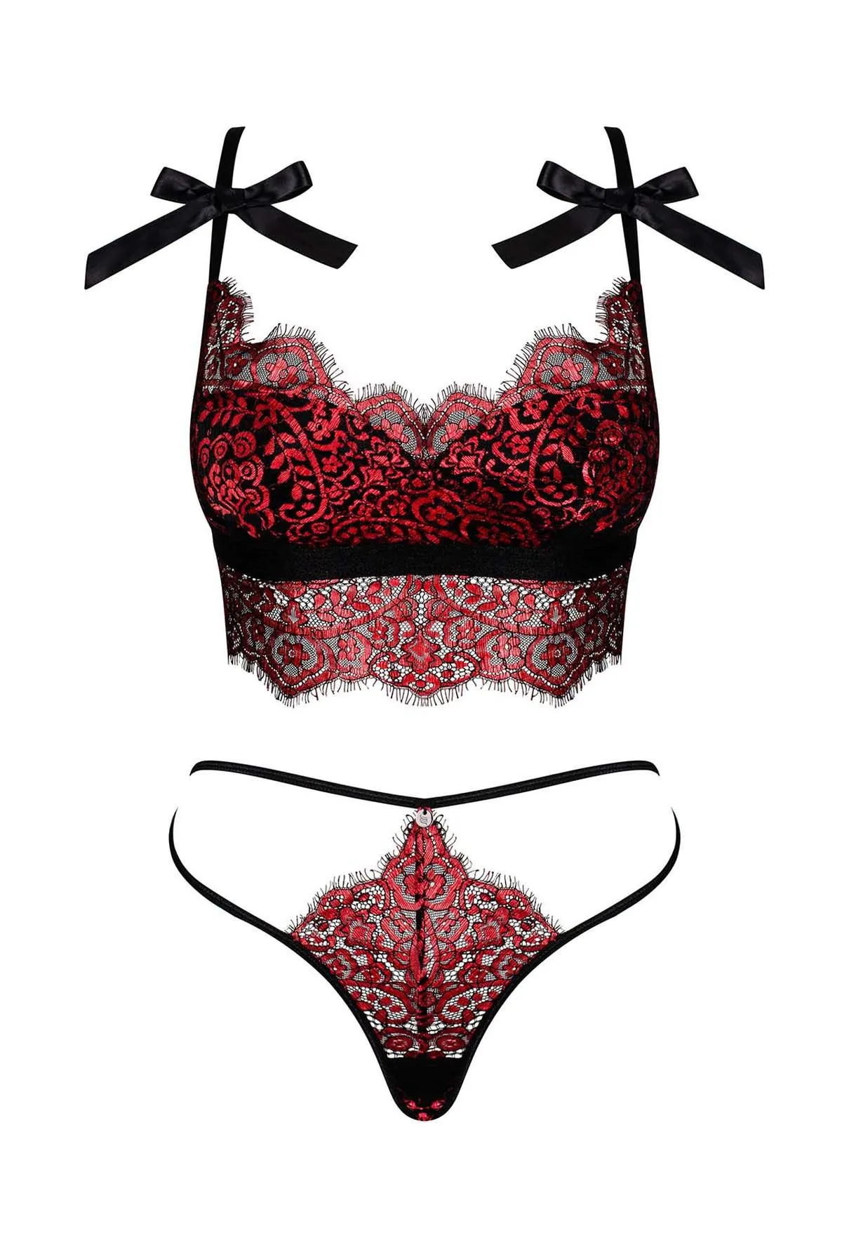 Elegante Conjunto Sexy Negro y Rojo