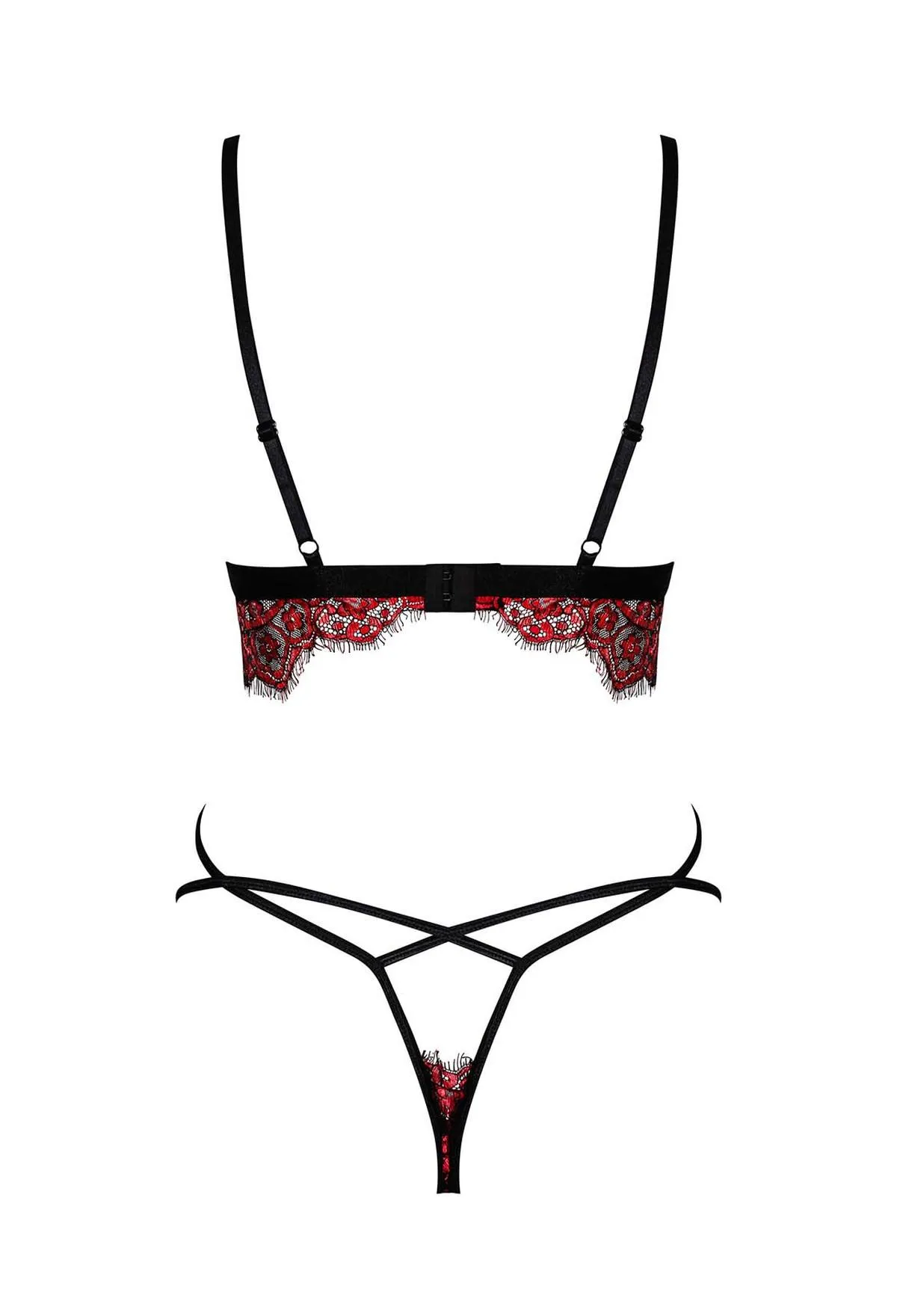 Elegante Conjunto Sexy Negro y Rojo