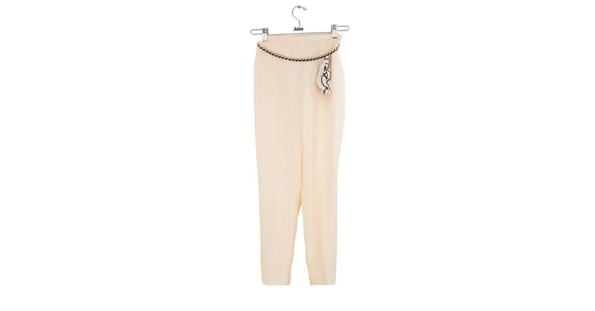 Elisabetta Franchi Pantalón pitillo beige 
