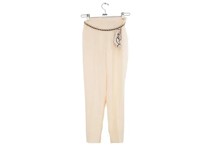 Elisabetta Franchi Pantalón pitillo beige 