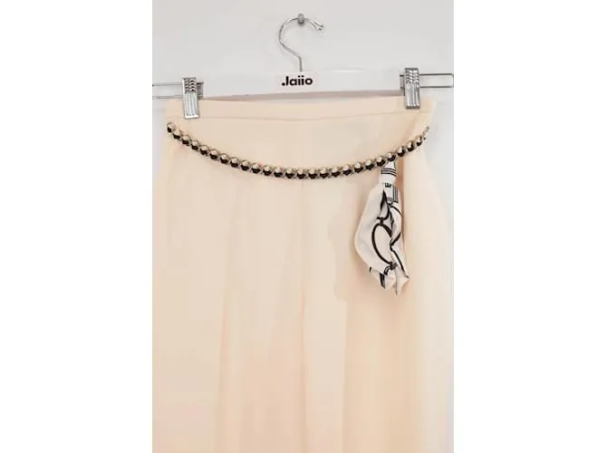 Elisabetta Franchi Pantalón pitillo beige 