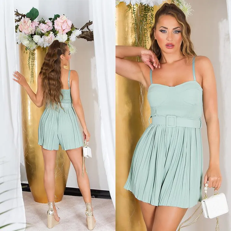 Enterizo corto falda pantalón khaki