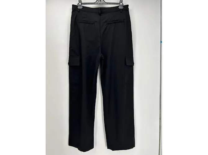 ENZA COSTA Pantalón T.US 28 poliéster Negro 