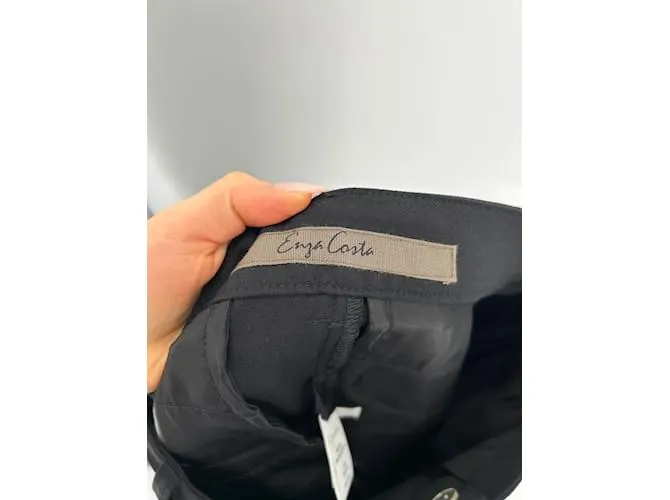 ENZA COSTA Pantalón T.US 28 poliéster Negro 