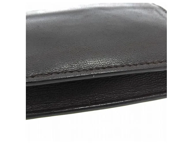 Estuche de cuero para tarjetas Bottega Veneta Castaño 