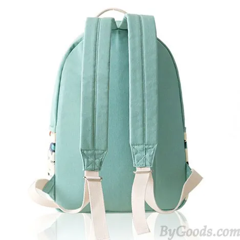 Fresh Animal Canvas Backpack Lion Elephant Giraffe Schoolbag