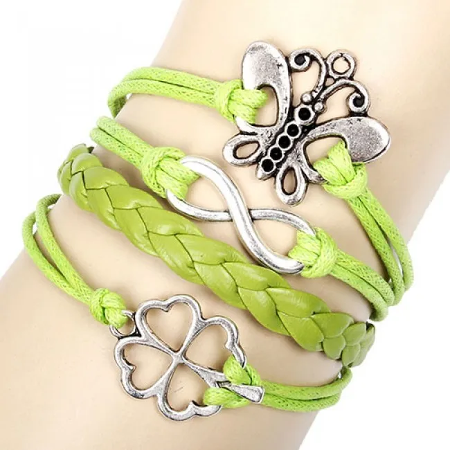 Fresh Butterfly Clover Infinity Bracelet