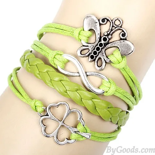 Fresh Butterfly Clover Infinity Bracelet