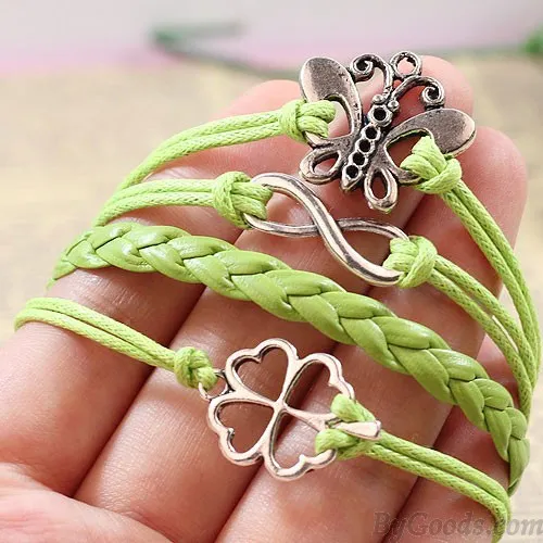 Fresh Butterfly Clover Infinity Bracelet