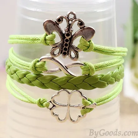 Fresh Butterfly Clover Infinity Bracelet