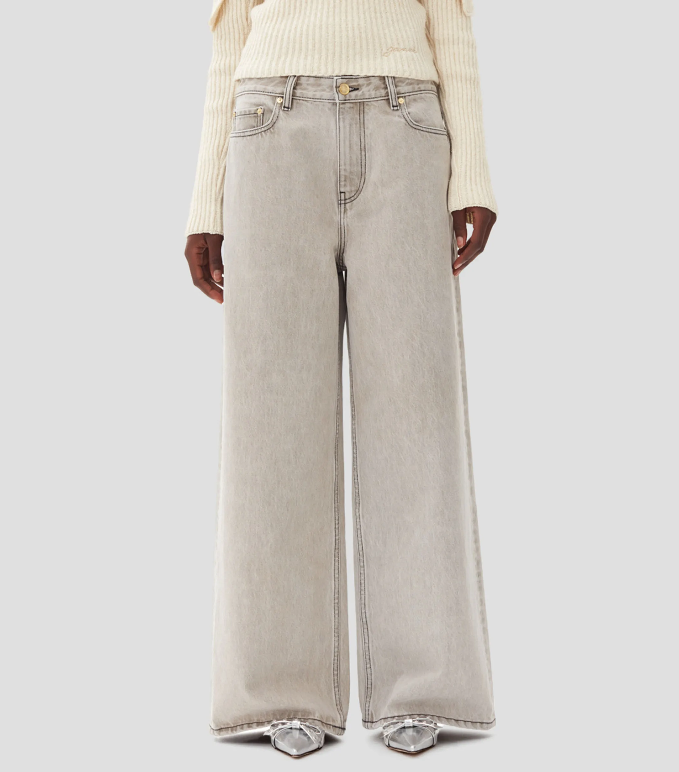 Ganni Jeans Wideleg Mujer