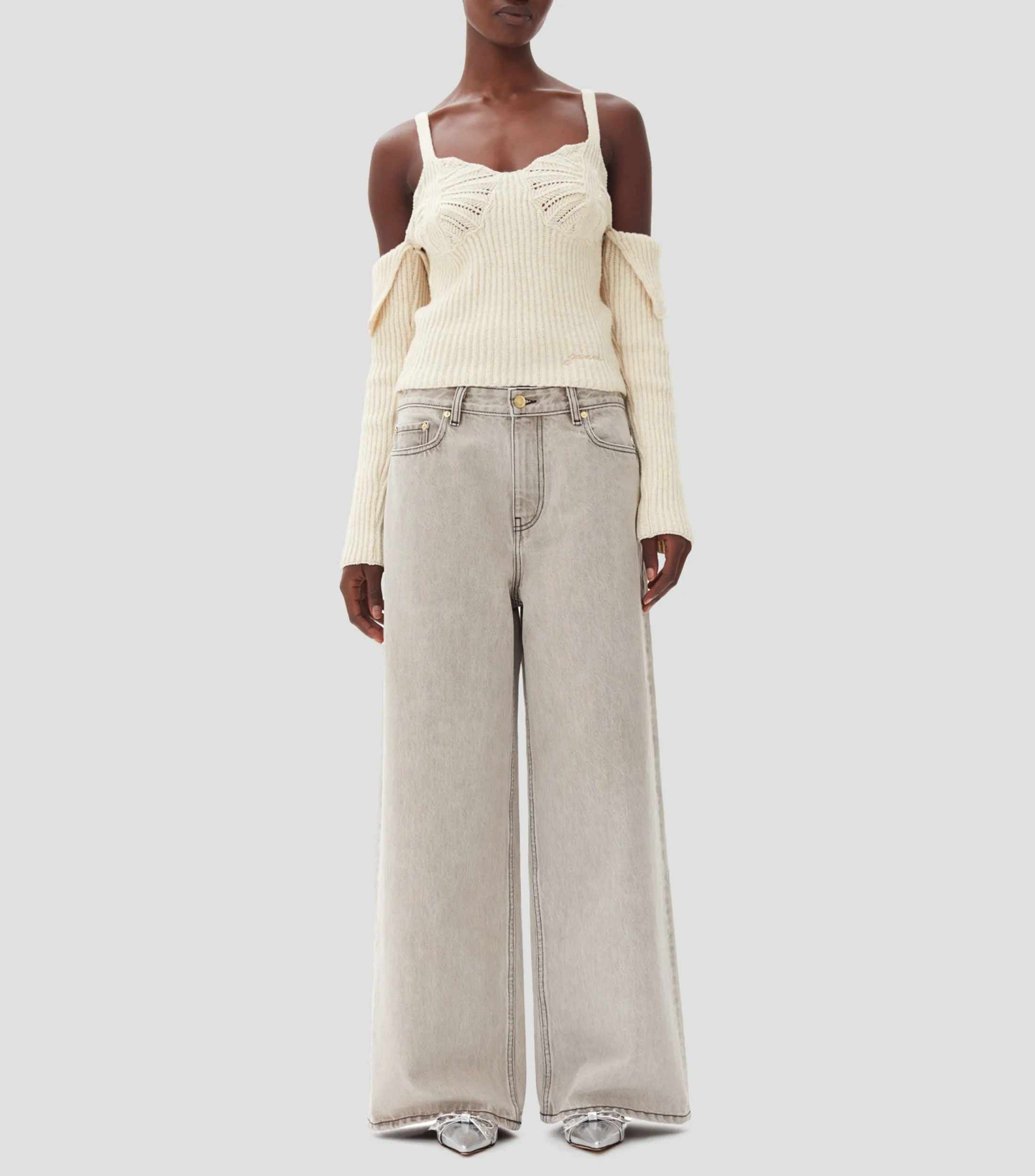 Ganni Jeans Wideleg Mujer