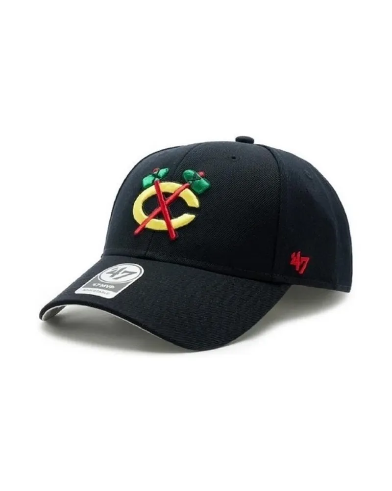 Gorra 47 brand negra chicago blackhawks mpv cap