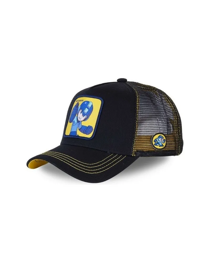 Gorra capslabs negra megaman bordado frente visera curva
