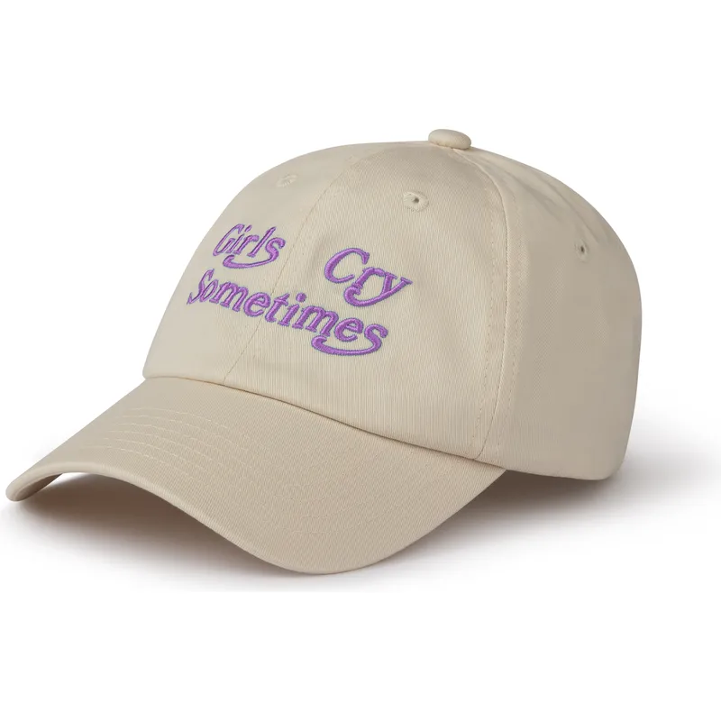 Gorra curva beige ajustable Girls Cry Sometimes de Pica Pica