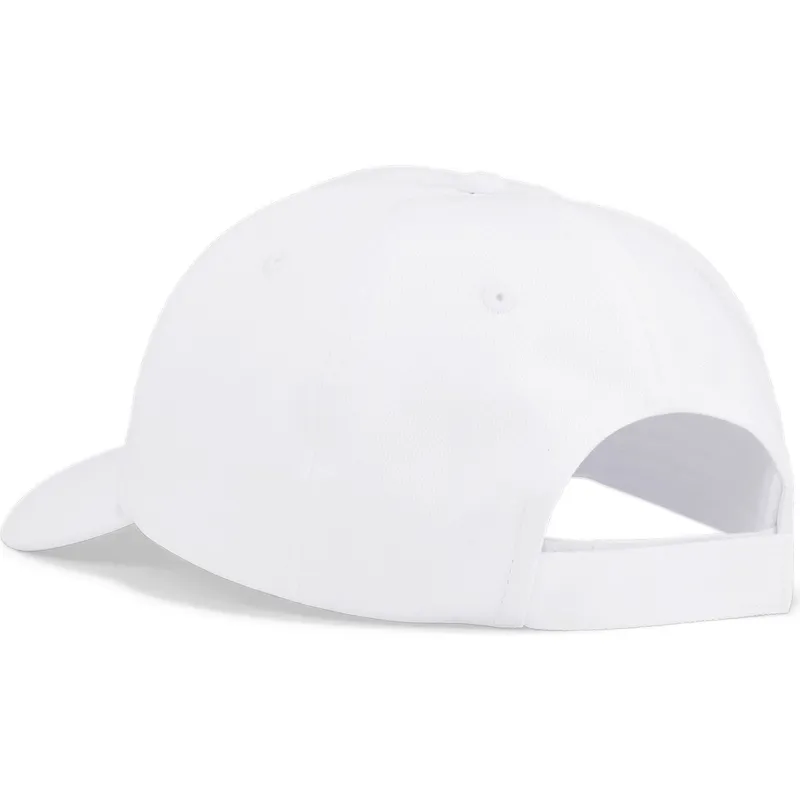 Gorra curva blanca ajustable con logo rosa Essentials No.1 de Puma