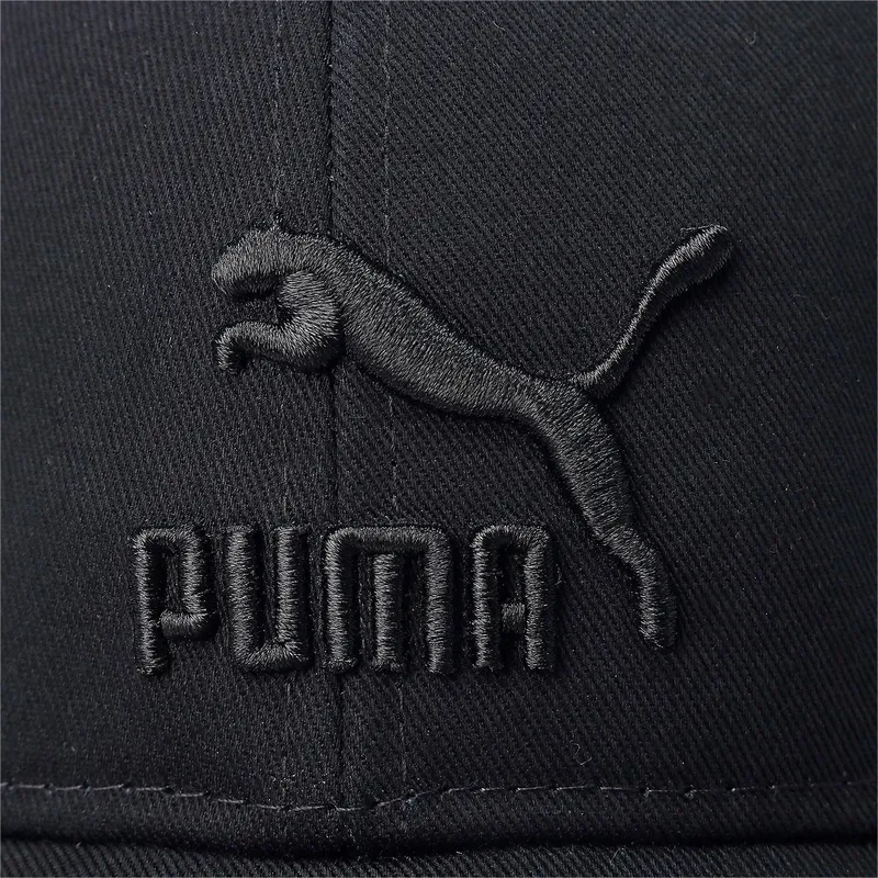 Gorra curva negra ajustable con logo negro Classics Archive Logo de Puma