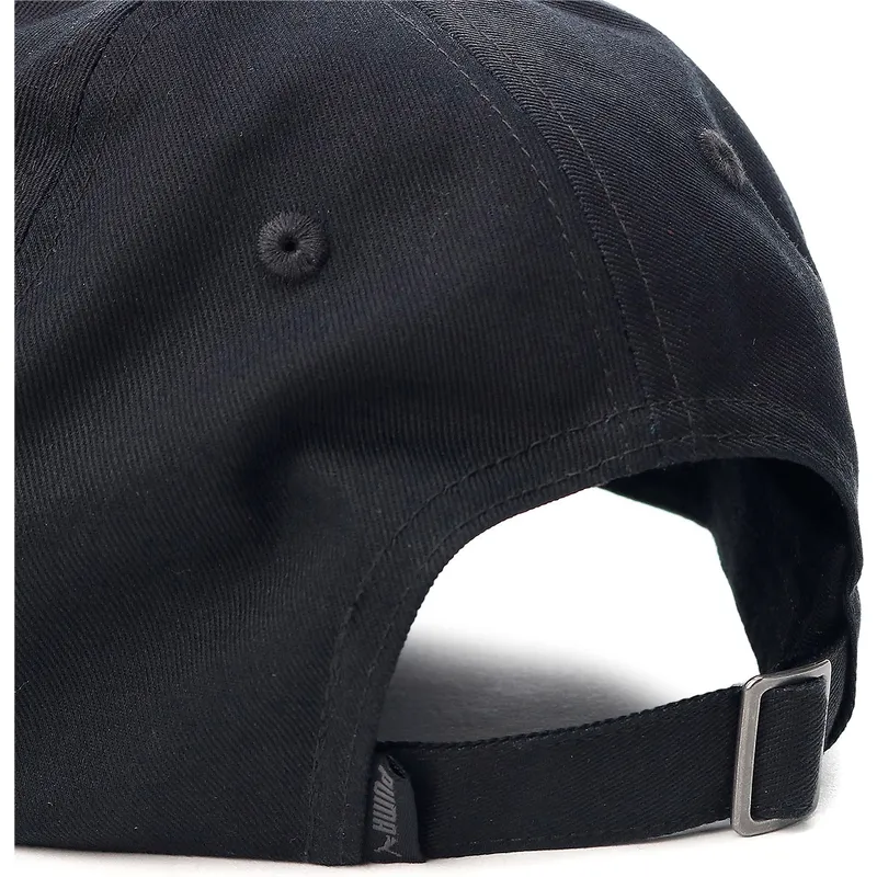 Gorra curva negra ajustable con logo negro Classics Archive Logo de Puma