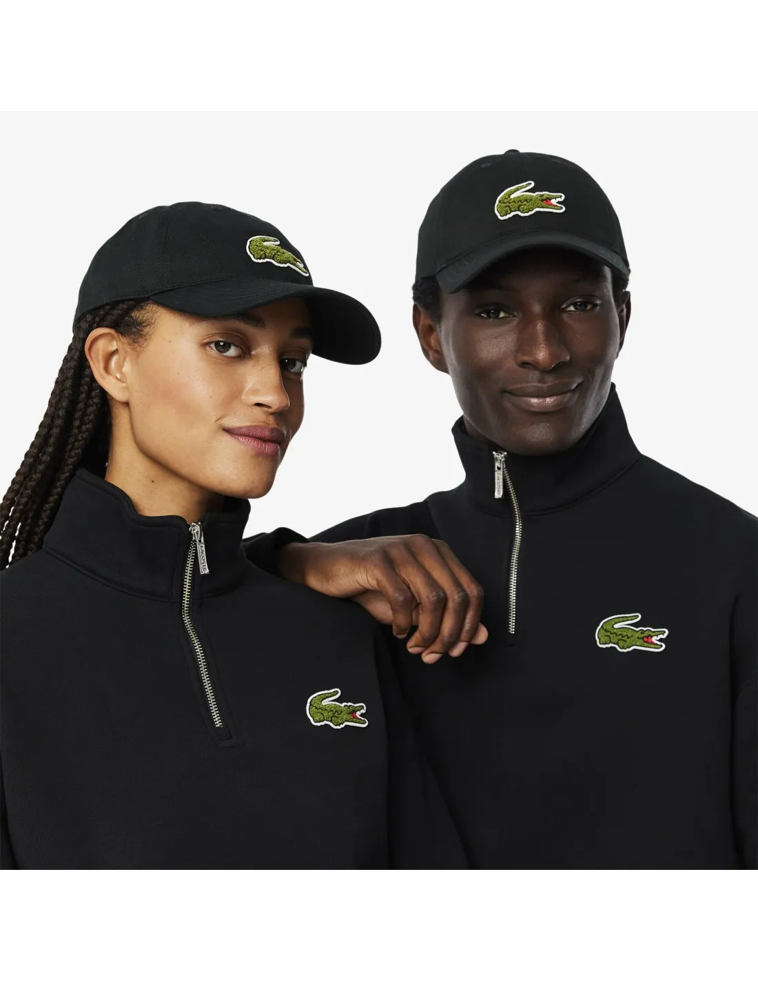 Gorra de sarga de algodón con insignia de cocodrilo de Lacoste