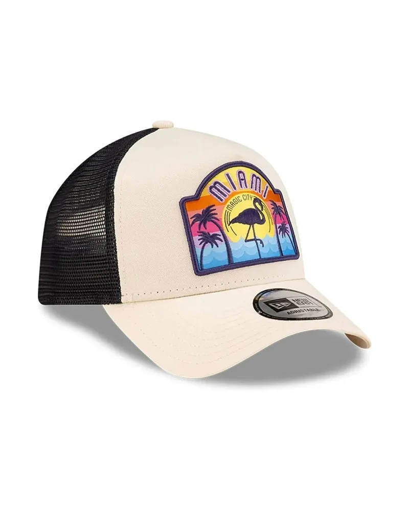 Gorra new era blanca miami patch trucker newera