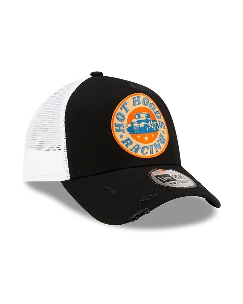 Gorra new era negra hot hoods patch trucker newera