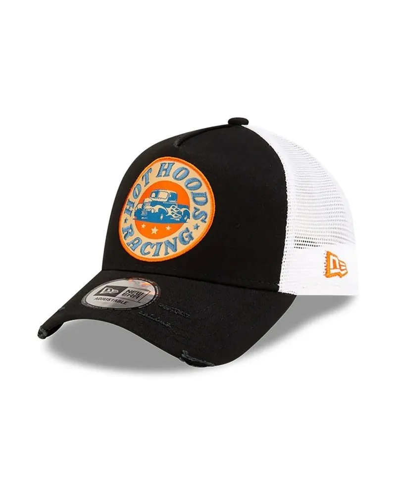 Gorra new era negra hot hoods patch trucker newera