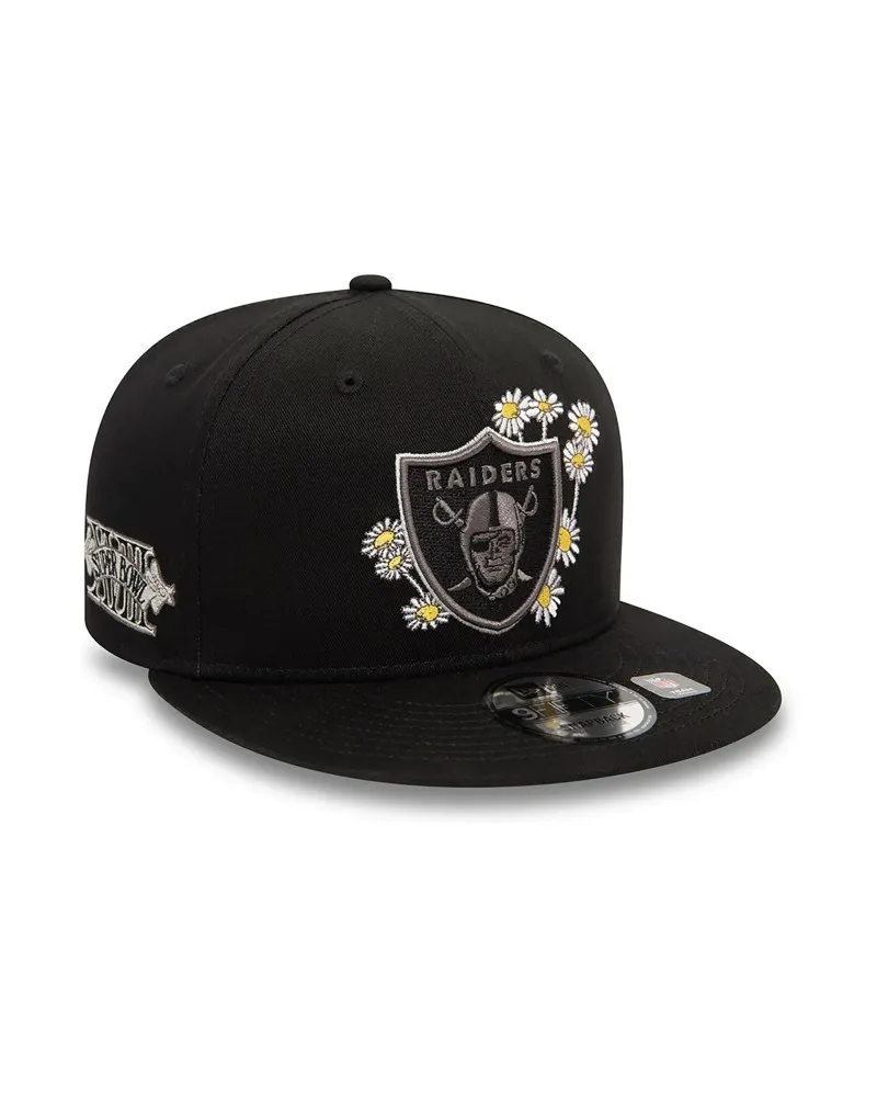 Gorra new era negra raiders seasonla flower 9fifty lasrai