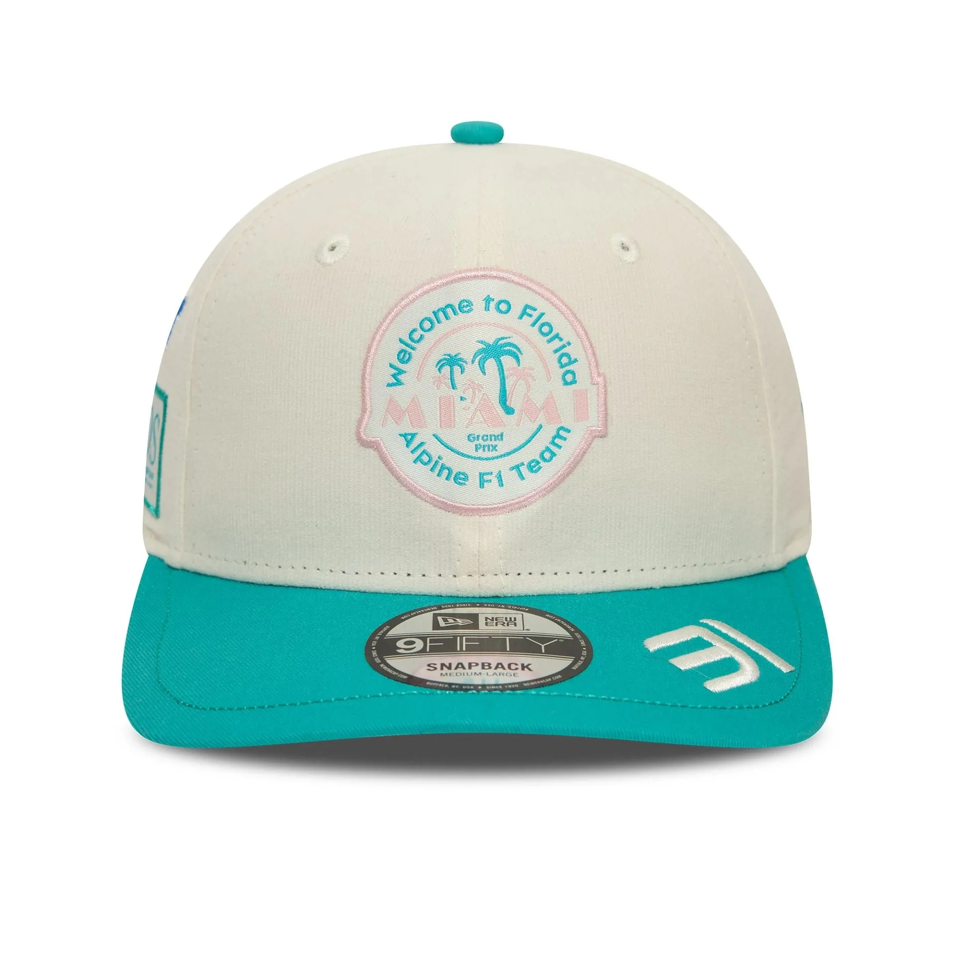 Gorra snapback Alpine Racing Esteban Ocon Miami Race Special White 9FIFTY Original Fit