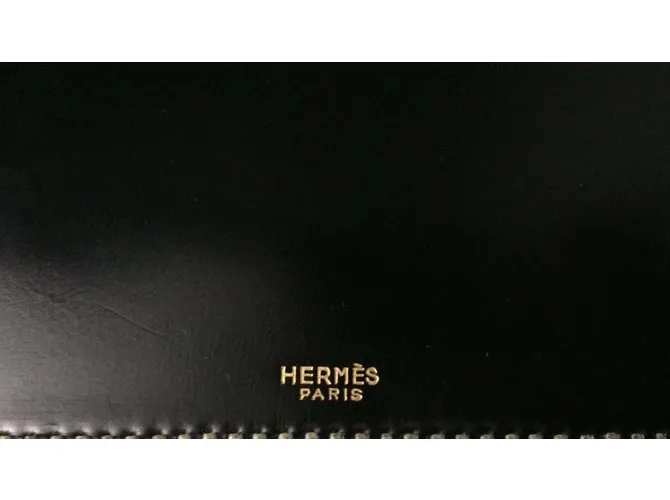 Hermès Agenda caja caja cuero Negro 