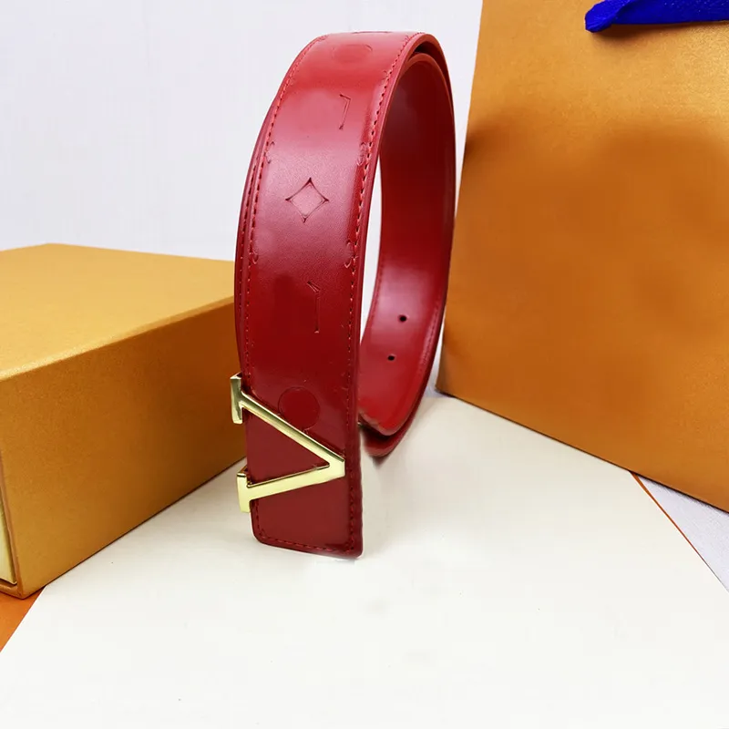 Hombres Diseñadores Cinturones Moda Casual Pin Hebilla lisa V Mujeres Hombres Cinturón de cuero Ancho rojo 3.8 cm con caja naran