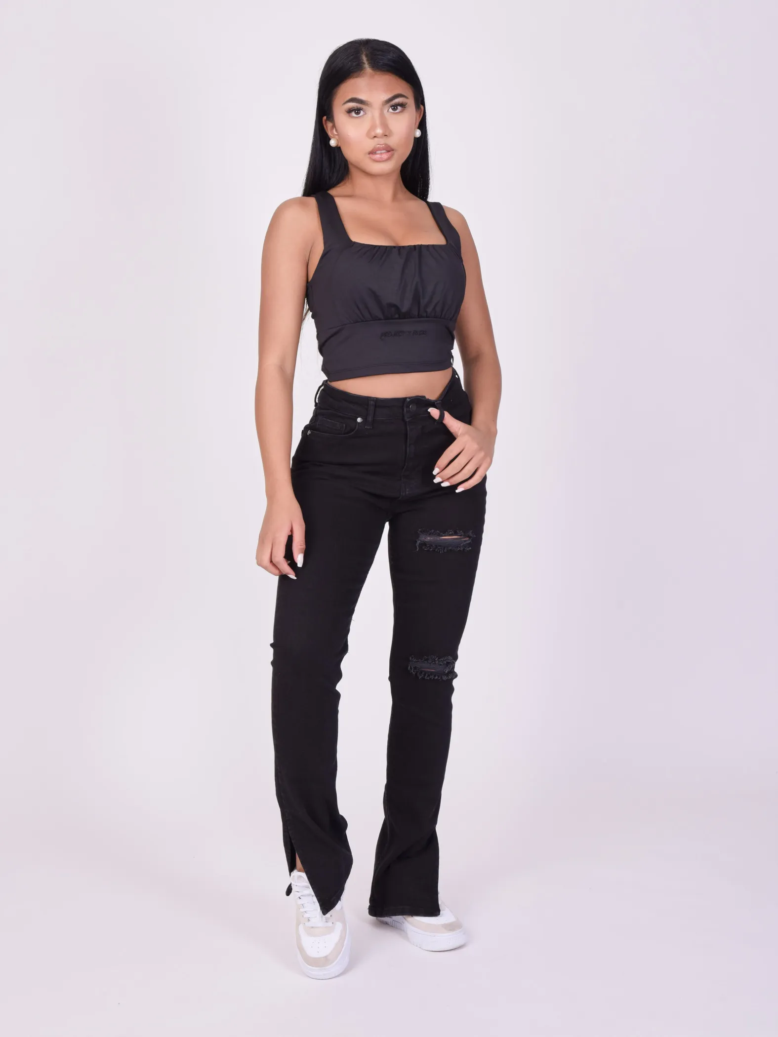 Jeans pitillo acampanados