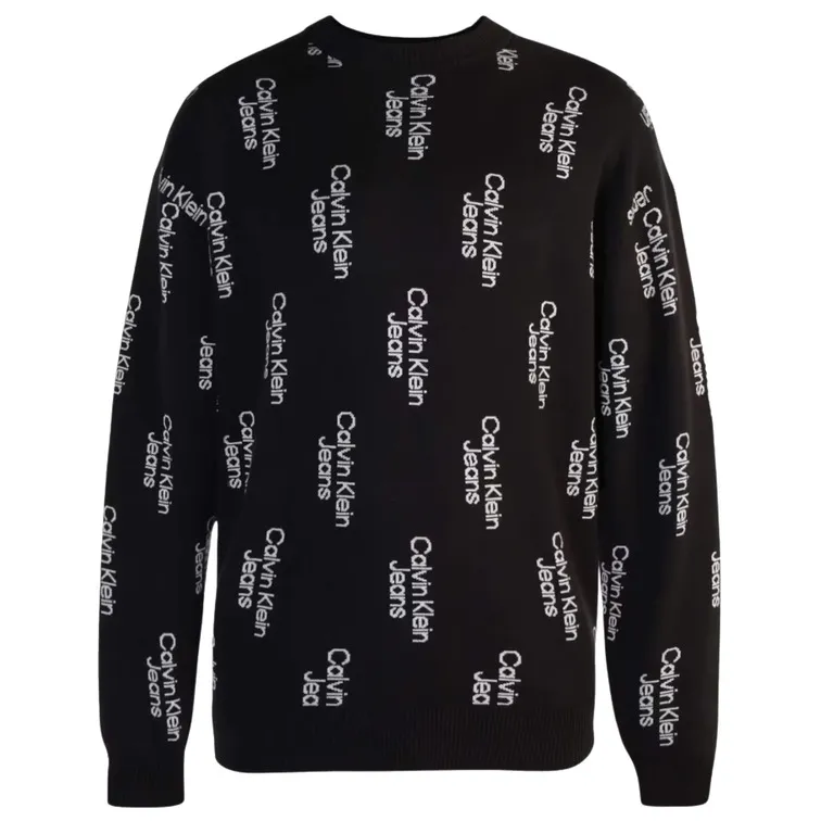 JERSEY HOMBRE  CK STACKED LOGO AOP SWEATER