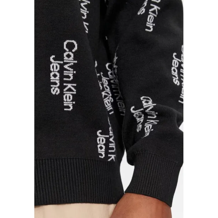 JERSEY HOMBRE  CK STACKED LOGO AOP SWEATER