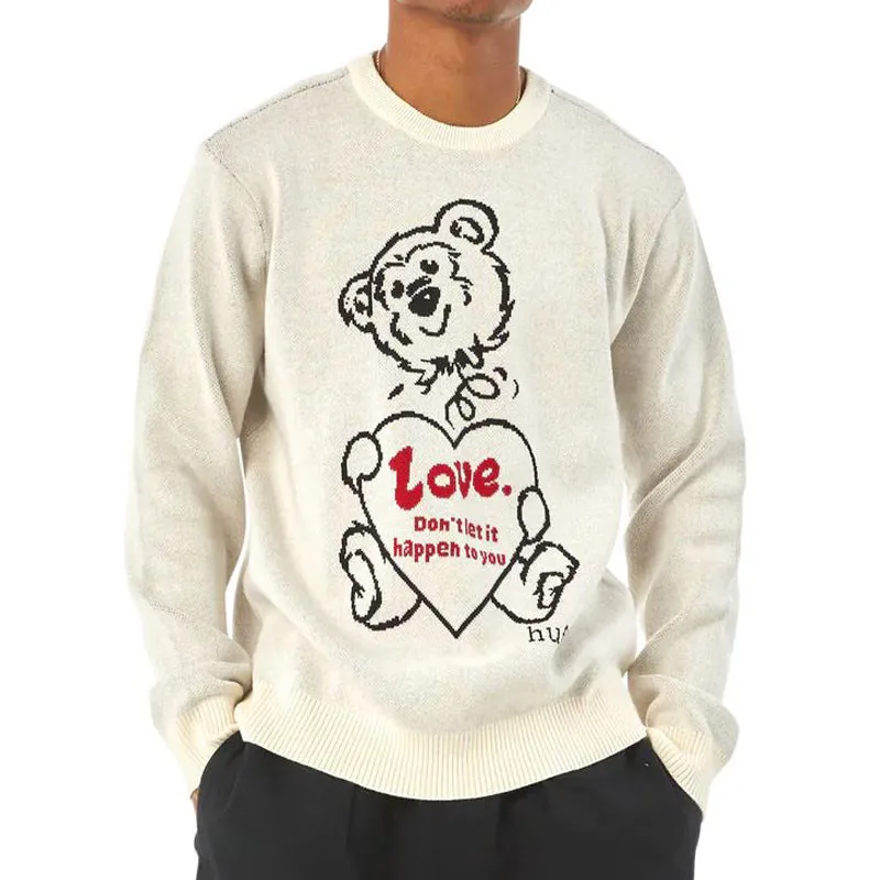 Jersey HUF: Bad News Crewneck Sweater (Bone)
