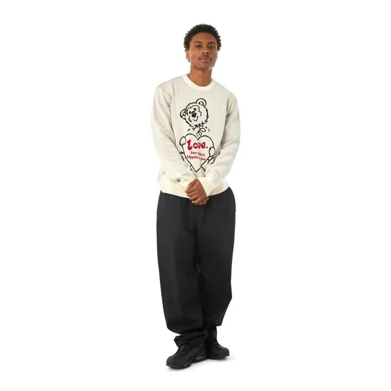 Jersey HUF: Bad News Crewneck Sweater (Bone)