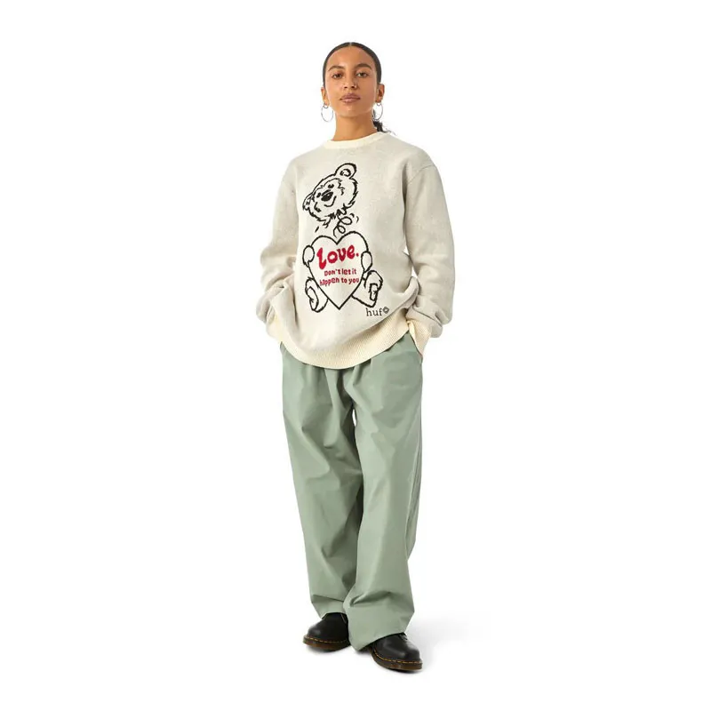 Jersey HUF: Bad News Crewneck Sweater (Bone)