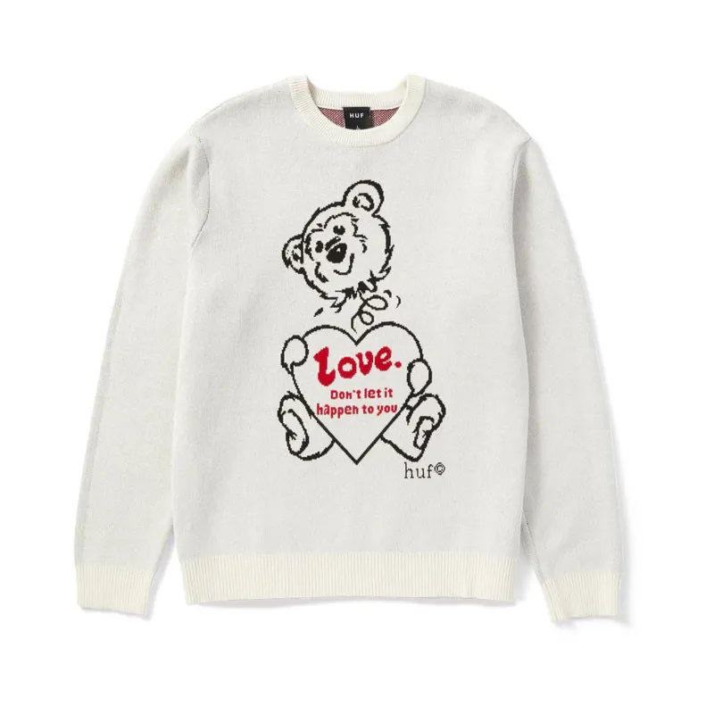 Jersey HUF: Bad News Crewneck Sweater (Bone)