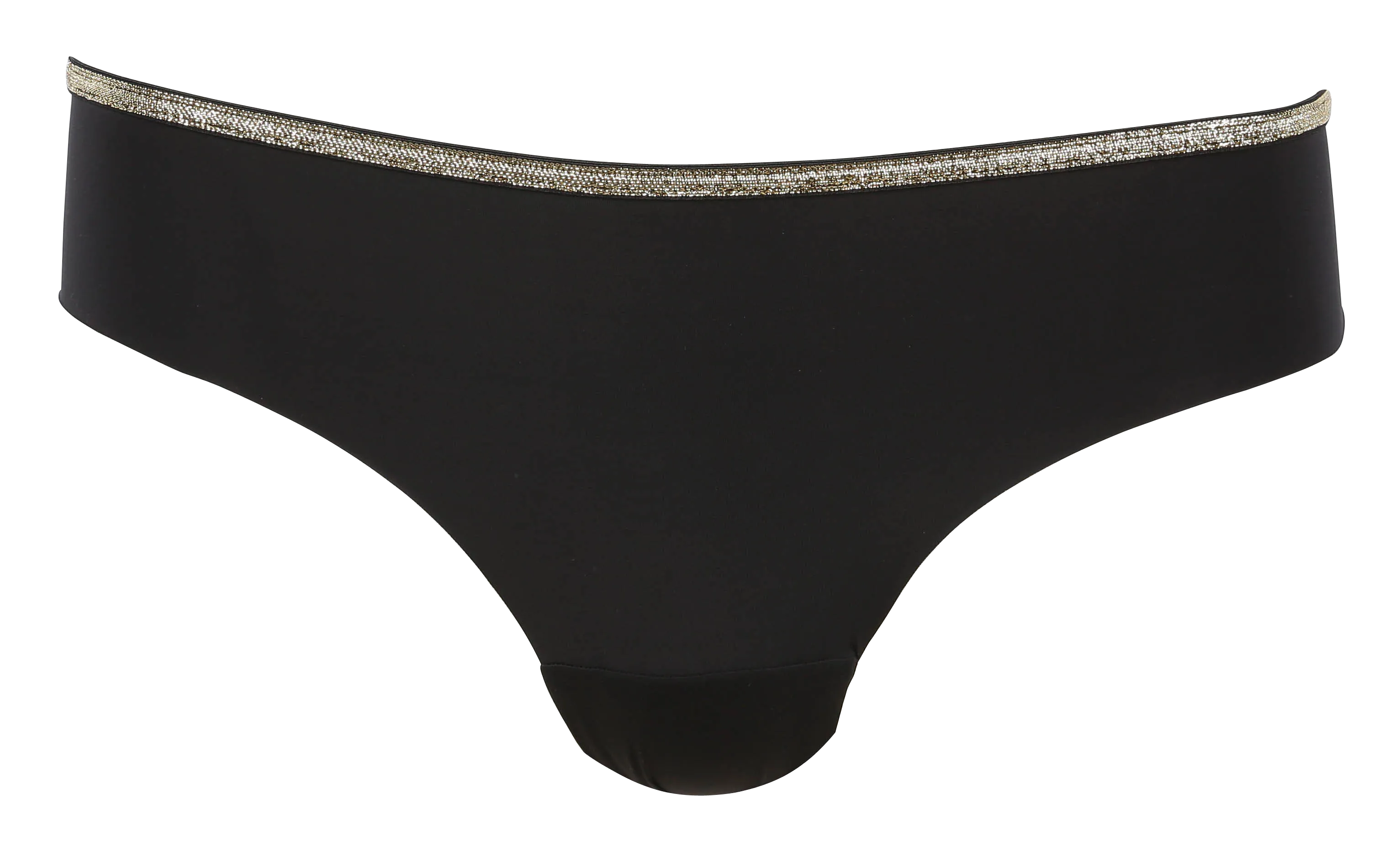 LA NOUVELLE Tanga brasileño con detalle de lúrex en negro