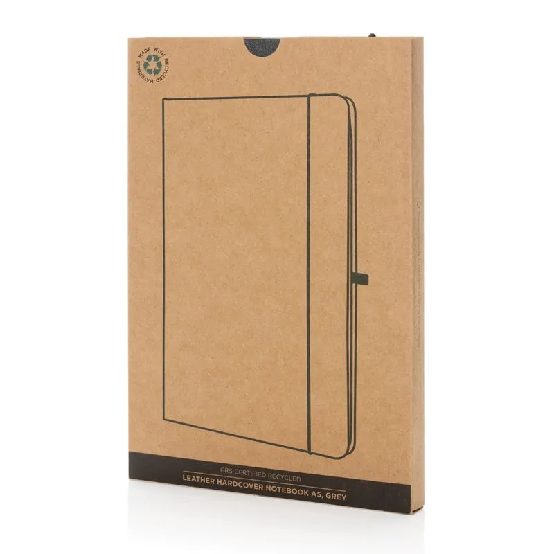 Libreta A5 de cuero reciclado de tapa dura