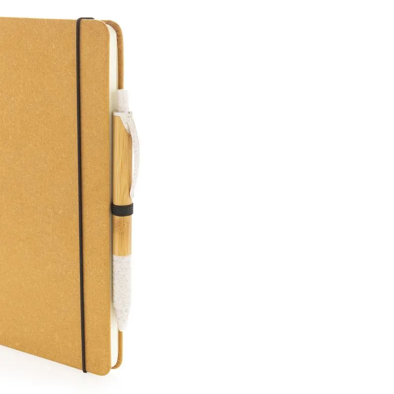 Libreta A5 de cuero reciclado de tapa dura