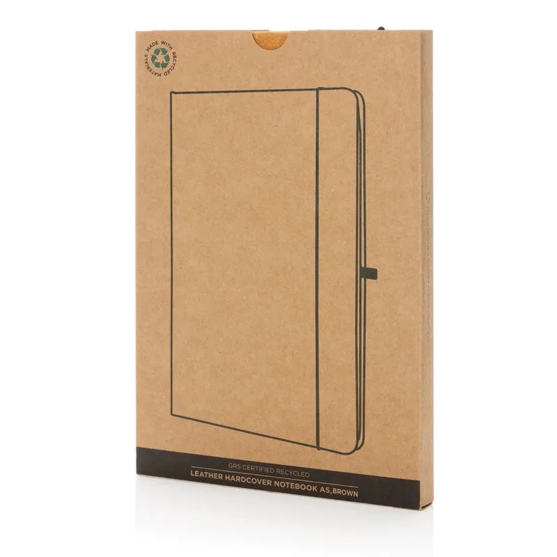 Libreta A5 de cuero reciclado de tapa dura