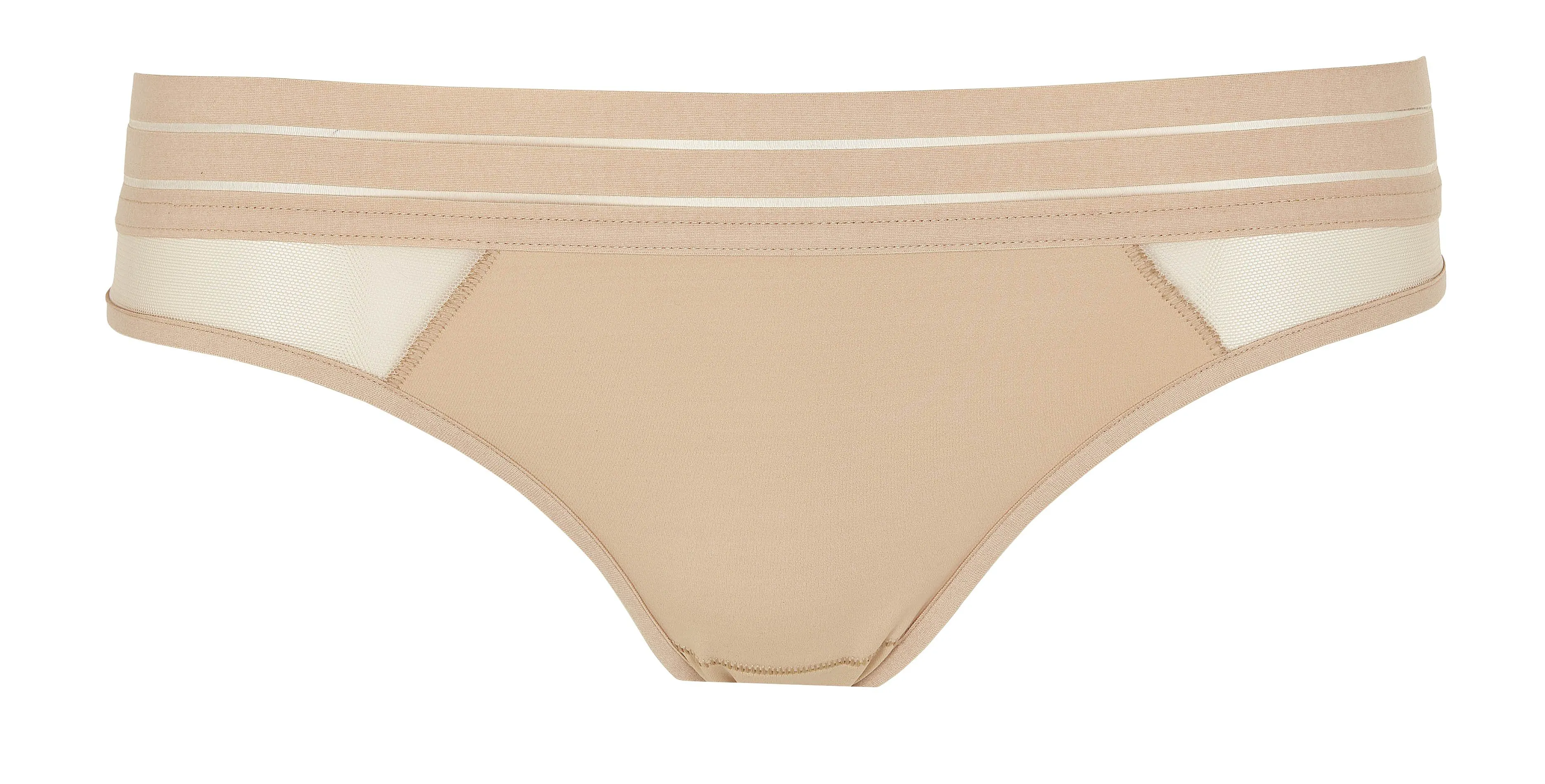 MAISON LEJABY NUFIT  TANGA DE LYCRA NUFIT EN BEIGE