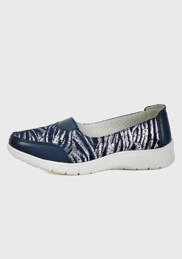 Mocasín Cuero Yaima Azul