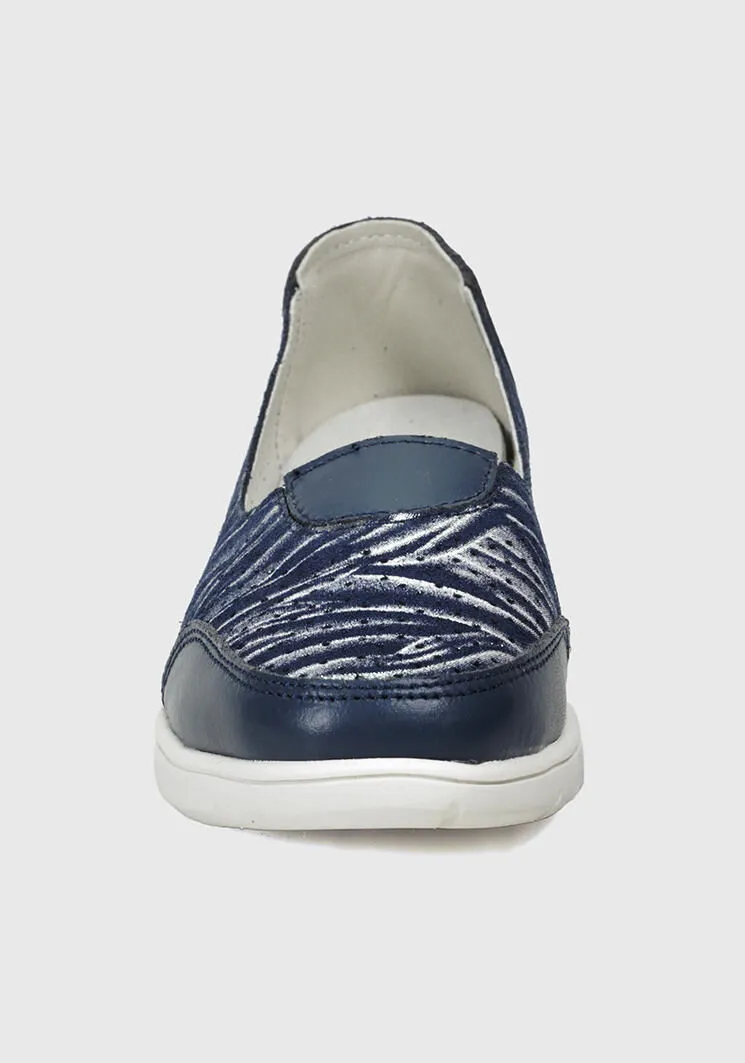 Mocasín Cuero Yaima Azul
