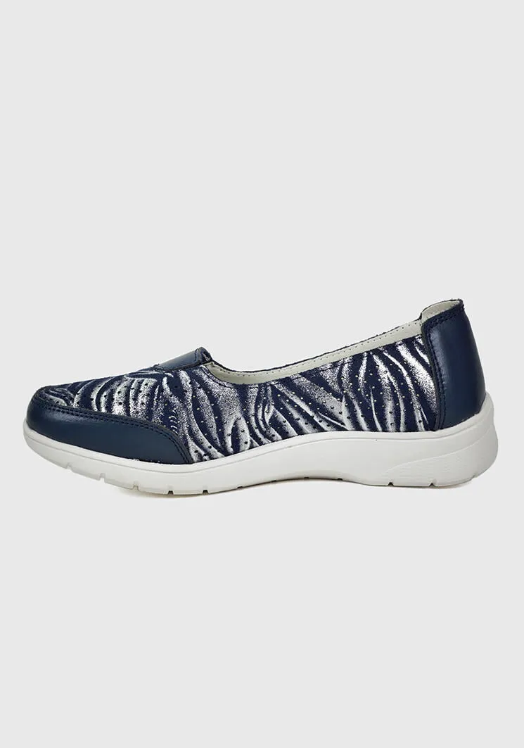 Mocasín Cuero Yaima Azul